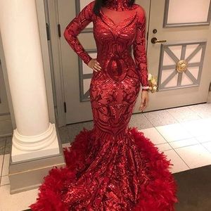 (New) red sequin prom dress